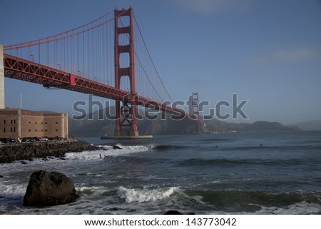 San Francisco bay bridge Golden Gate and Fort Point