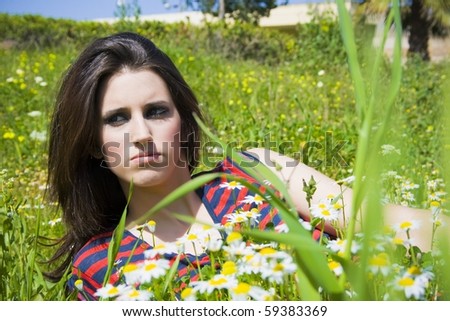 beautiful young woman enjoying nature