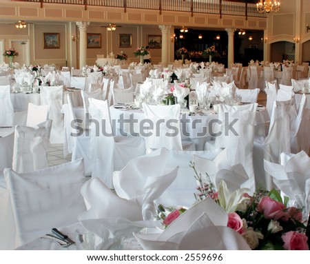 stock photo elegantly decorated banquet hall