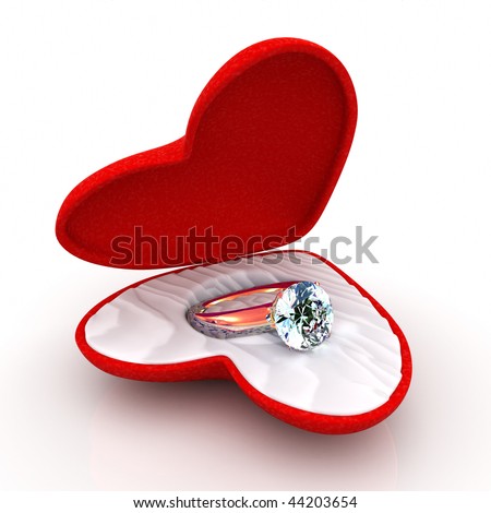 stock photo wedding ring in heartshaped elegant box open like a butterfly