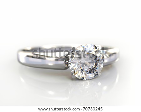 stock photo Diamond Ring wedding gift isolated