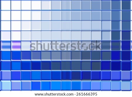 Blue and white glass mosaic