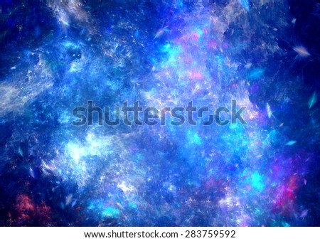 Fantasy abstract universe. Dreamy blue nebula.