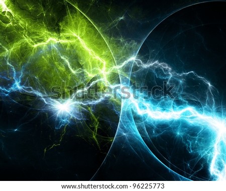 abstract lightning green
