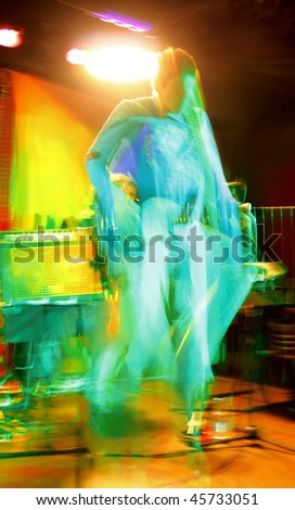 abstract man jumping at the stage concert