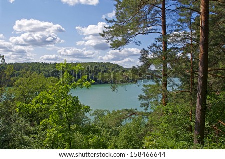 Beautiful lake in forest, Green lake, Lithuania