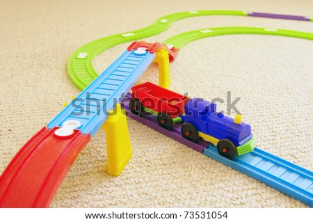 children\'s plastic color railway and train
