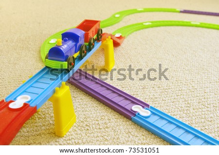 children\'s plastic color railway and train