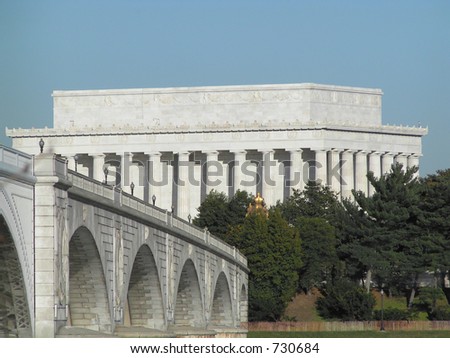 Lincoln Memorial and Memorial Bridge Washington DC