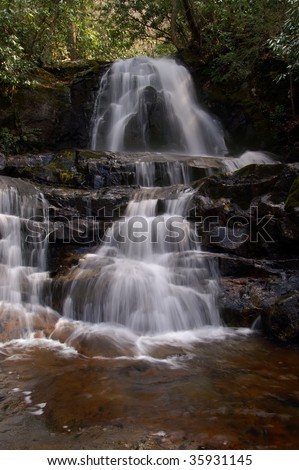 Great Smoky Mountains Laurel Falls in Spring Vertical