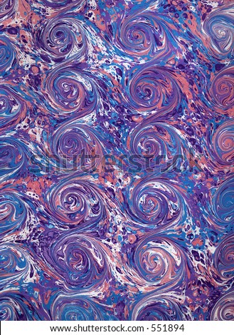 Photo of handmade (by my wife) Renaissance/Victorian Marbled Paper