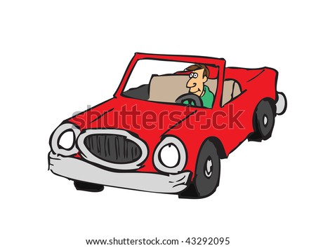 Cartoon Man Driving
