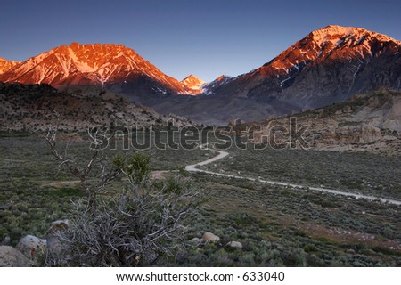 Spring sunrise in the Sierra Nevada mountains near Bishop, California.