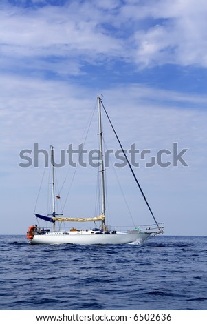 Sailing boat on the open sea