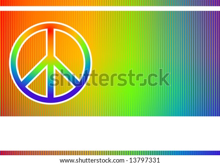 stock vector : Editable vector colorful background with peace sign and space 