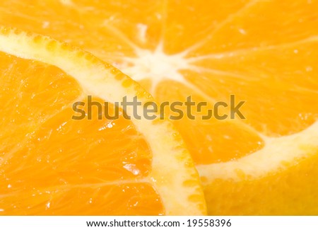 Macro of a nice fresh juicy orange. Soft focus photo