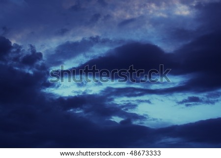 Dark clouds on the sky , after the storm