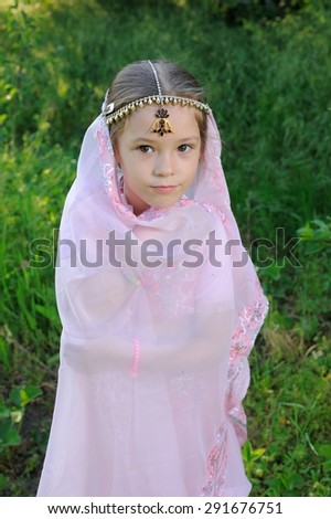 Little Eastern Beauty; a little girl in Middle East styled fancy costume