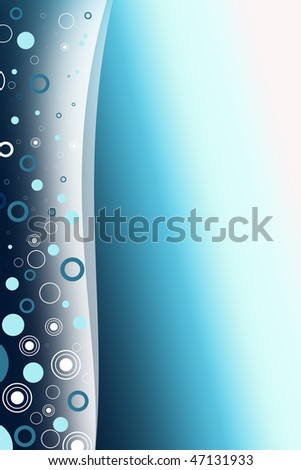 Waves circles and dots abstract vertical background