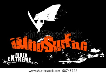 Windsurfing extreme rider design ready to use on your t-shirt, mug or hat.