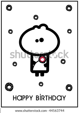 ... illustrated birthday card design with Tiny Dude hol