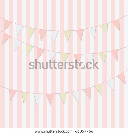 Simple Pink Birthday Card Design With Bunting For Girls