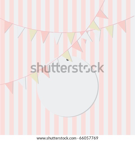 Simple Pink Birthday Card Design With Bunting For Girls
