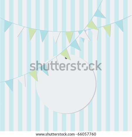Simple Blue Birthday Card Design With Bunting For Boys 