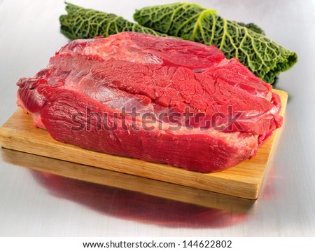 Fresh beef meat on cutting board