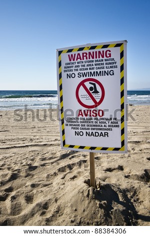 No Swimming Contaminated Water