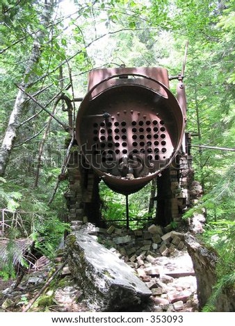 Rusted remnants from a mining operation deep in the Willamette National Forest.