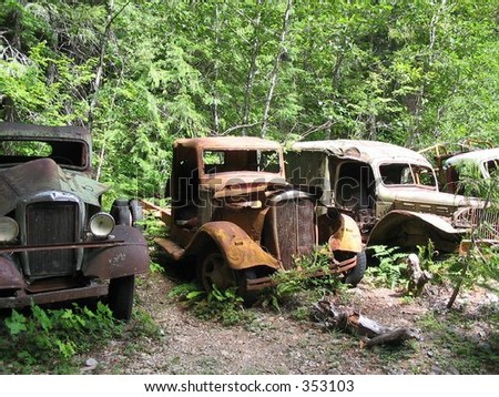Rusty cars are among the remnants from a mining operation deep in the Willamette National Forest.