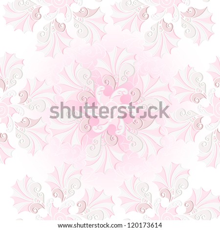 Gentle pastel pink vintage seamless pattern with flowers