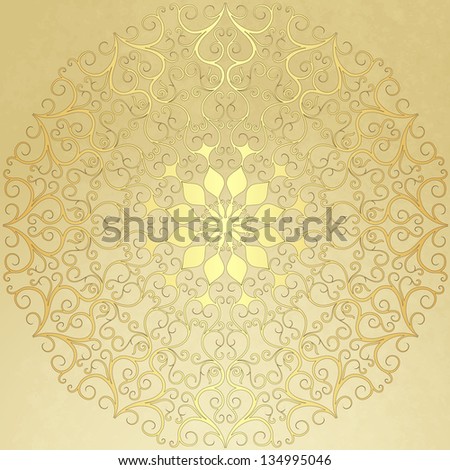Old vintage paper with gold round pattern vector EPS 10 Old vintage paper with gold round pattern vector EPS 10