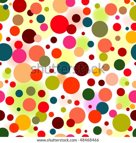 Abstract seamless white pattern with colorful balls