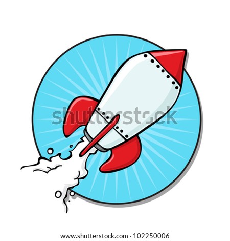 Vector Illustration Of Cartoon Rocket. - 102250006 : Shutterstock