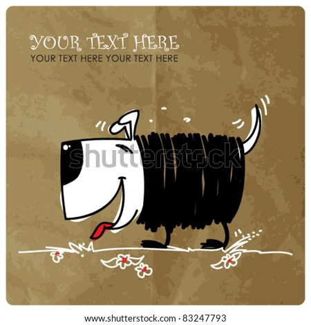 Nice dog in sketch style on a paper-background Vector illustration Place for your text. Nice dog in sketch style on a paper-background Vector illustration Place for your text.