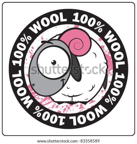 stock vector   abstract grunge rubber stamp with cartoon sheep and the words