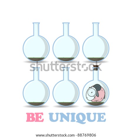 stock vector   abstract vector illustration of flask with cartoon sheep