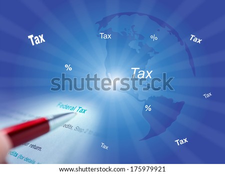 The successful businessman fill in tax return