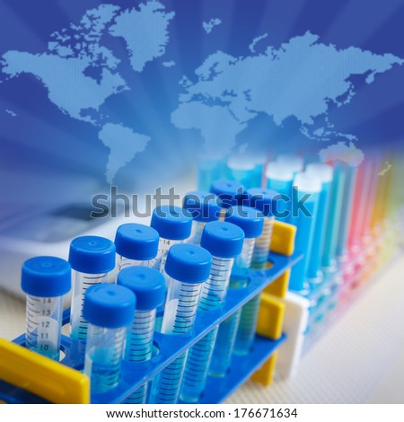 Test-tubes in a laboratory. Tools for research
