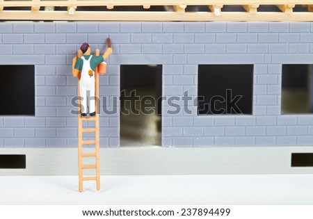 Construction of cottages. Isolated on the white background