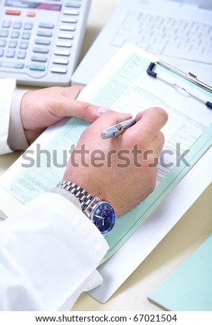 Medical doctor working in the office