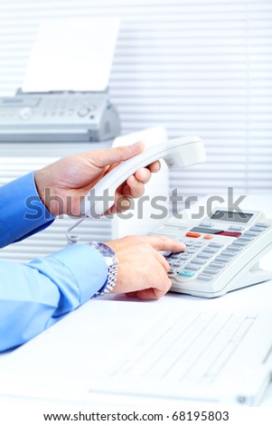 Businessman with telephone in the office