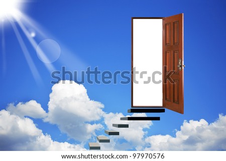 Abstract. Open door in heavens. The stairs in heavens