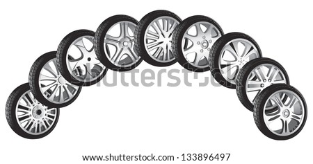automotive wheel with alloy wheels and low profile tires