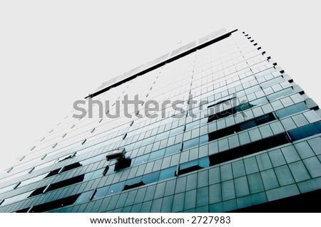 tall building with cleaning the facade