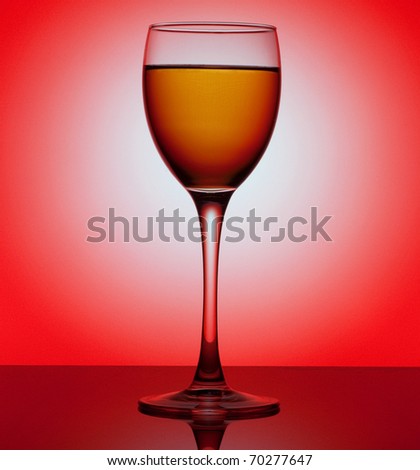 Glass of wine isolated over circle white background