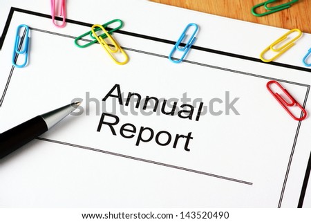 Front cover of your Annual Report Document for the financial year end and shareholder review.