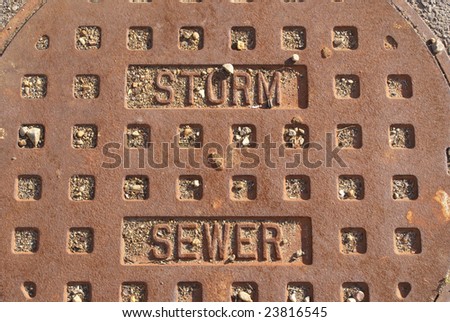 A storm sewer drain cover.
